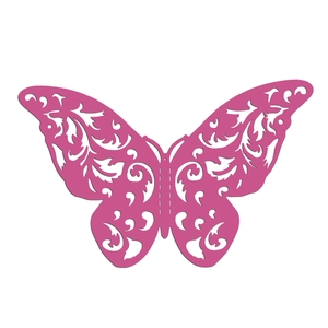 Sticker mural papillon 3D rose évidé avec motifs de vignes pour décoration intérieure