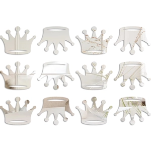 Set of 12 silver crown mirror wall stickers made of acrylic for kids room decor