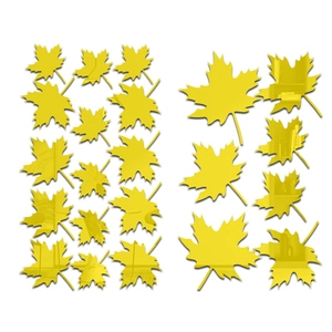 Stickers muraux feuilles d'érable en acrylique doré avec effet miroir et adhésif