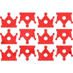 Set of 12 red crown mirror wall stickers made of glossy acrylic for room decoration