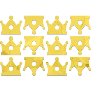 Set of 12 gold mirror acrylic crown wall stickers for children room decor