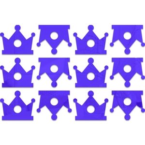 Detail of 12 piece purple mirror acrylic crown wall stickers for kids room decor