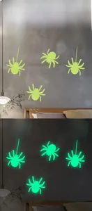 Luminous Halloween spider and web wall stickers with glow in the dark effect for home decor