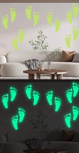 Stickers muraux empreintes luminescents avec effet de comparaison jour et nuit