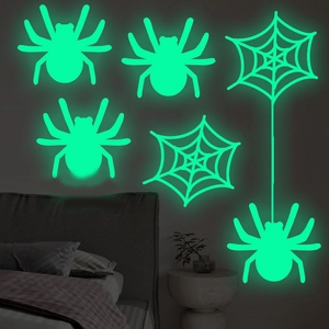 Luminous Halloween spider wall stickers glowing in the dark for bedroom holiday decoration