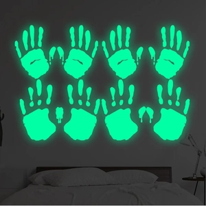 Leuchtende Halloween Handabdruck Wandaufkleber mit grünen fluoreszierenden Palmstickern