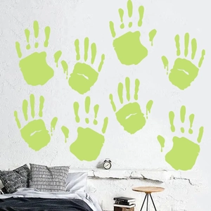 Leuchtende Handabdruck Wandtattoo Set für Kinderzimmer und Halloween Dekoration