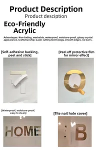 Détail de stickers muraux miroir en acrylique montrant les couches auto-adhésives