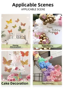 Adesivi farfalla 3D colorati per decorazioni murali, palloncini e guarnizioni per torte