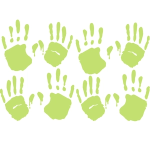Leuchtende grüne Handabdruck-Wandaufkleber mit Tropfendesign für Halloween-Dekoration