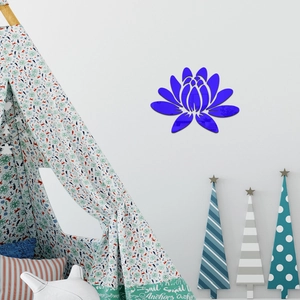 Blue lotus acrylic mirror wall stickers set with reflective finish for home wall decor