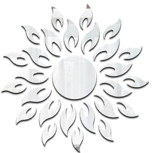 Creative sunflower sun acrylic mirror wall stickers for home living room background decor