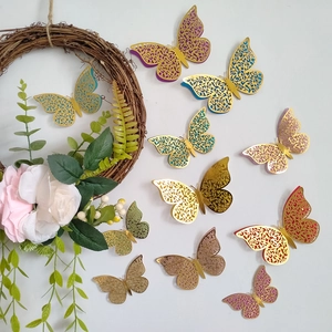 Adesivi murali farfalla 3D colorati con design a doppio strato per decorazione domestica