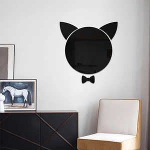 Adesivi murali specchio gatto nero creativi per decorazione soggiorno moderno