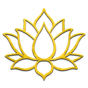 Symmetric gold mirror acrylic lotus wall sticker with reflective hollow petal design
