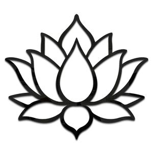 Detailed view of symmetric lotus flower acrylic mirror wall sticker with black borders