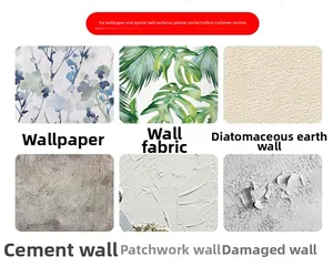 Guide showing compatible wall surfaces for acrylic mirror wall stickers application