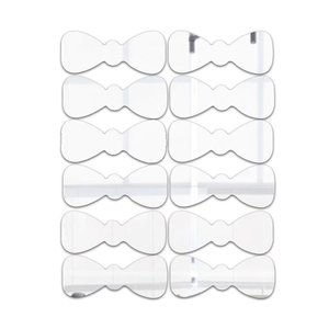 Set of 12 bow-tie mirror wall stickers made of reflective acrylic for kids room decor