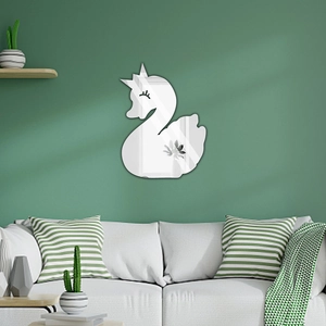 Swan Mirror Wall Sticker For Living Room Bedroom Bathroom DIY Crown Swan Acrylic Mirror Stickers Waterproof Home Decoration