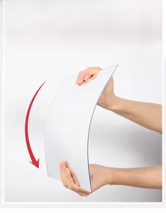 Macro shot of flexible 2MM acrylic mirror sheet showing bendable and shatterproof features