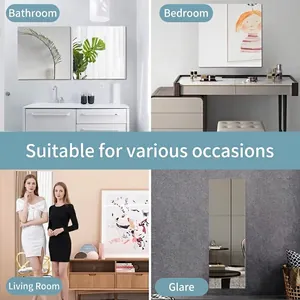 Self-adhesive 2mm thick acrylic wall mirror stickers for full-body home decor