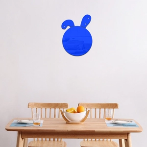 Blue rabbit acrylic mirror wall sticker for nursery and kids room home decoration