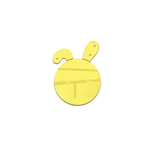 Cartoon bunny acrylic mirror wall sticker in bright yellow for kids room home decoration