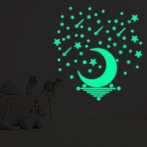 Luminous moon and stars wall stickers for kids bedroom ceiling decoration