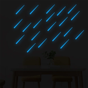 Glow in the dark blue meteor wall stickers for bedroom and student dormitory decor