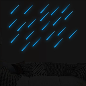 Fluorescent Meteor Wall Stickers Glow In The Dark PVC Luminous Decals For Bedroom Dorm Living Room Home Decoration