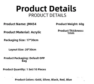 Detailed product specifications for acrylic planet wall stickers including size and materials