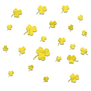 Golden acrylic clover wall mirrors set with reflective surface for DIY home decor