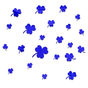 Detailed view of blue clover acrylic wall stickers with fine horizontal texture