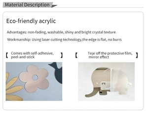 Detail of eco-friendly acrylic mirror sticker showing protective film and adhesive back