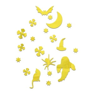 Ghost acrylic mirror wall stickers with bats, stars, and moon for Halloween decor