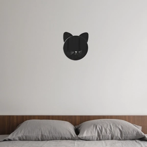 Minimalist black cat acrylic mirror wall sticker for bedroom and living room decor