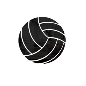 30cm black acrylic mirror volleyball wall sticker for sports themed room DIY decoration