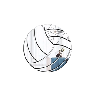 Creative 30cm volleyball acrylic mirror wall decal sticker for sports themed room decor