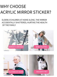 Détail d'un sticker miroir en acrylique incassable axé sur la sécurité pour la famille