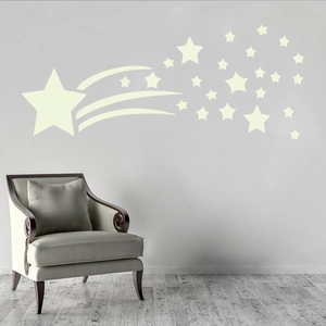 Adesivi murali luminosi con comete e stelle per decorazione fai da te camera bimbi