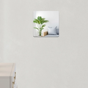 Miroir carré sans cadre de 20cm avec coins arrondis pour décoration murale de salle de bain