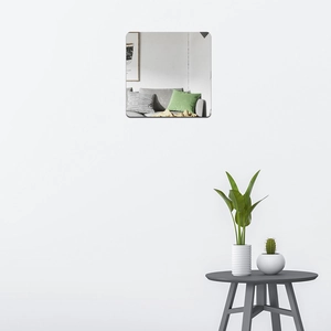 Miroir carré sans cadre de 20cm avec coins arrondis pour salle de bain ou montage mural