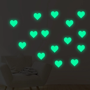 Herzform Leuchtende Wandaufkleber Glühen Im Dunkeln PVC Abziehbilder Fluoreszierende Selbstklebende Schlafzimmer Dekor Dekoration