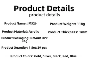 Specifications for JM326 acrylic Christmas wall stickers, 29 pieces set, 1mm thickness