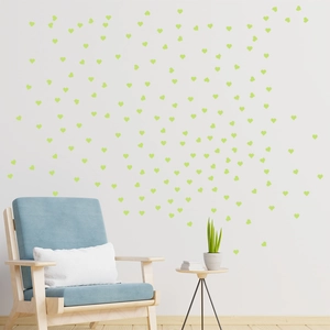 Stickers muraux cœurs lumineux vert clair pour décoration de chambre d'enfant moderne