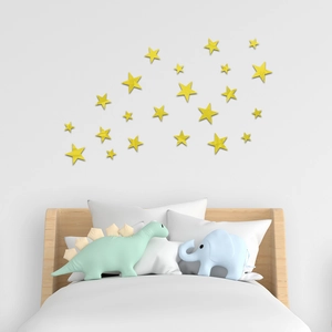 Stickers muraux étoiles en acrylique jaune pour décoration de chambre d'enfant et DIY