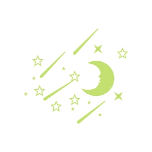 Luminous wall stickers set featuring glowing moon, stars and meteors for bedroom decor