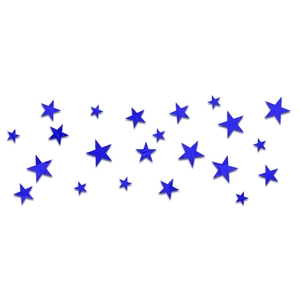 Vue détaillée des miroirs étoiles bleus adhésifs DIY en différentes tailles pour déco