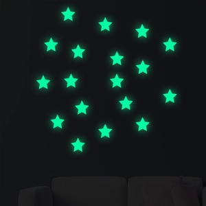 Luminous glow-in-the-dark star wall stickers for creative DIY kids bedroom decoration