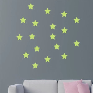 Luminous star wall stickers for kids room decor with glow in the dark fluorescent effect